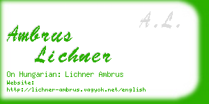 ambrus lichner business card